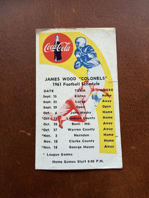 Vintage Coca-Cola Football Schedule Pocket Guide Coke Advertising