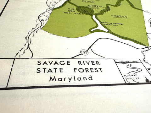 Vintage Seneca Rocks & Spruce Knob Map 1966 | Savage River Maryland West Virginia