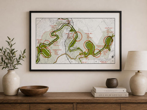 Vintage Potomac River Map 1966 | Praethers Neck, Terrapin Neck & Horseshoe Bend