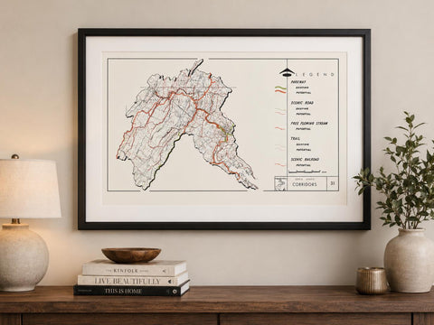 Vintage Potomac Valley Planning Map 1966 | Open Space Corridors