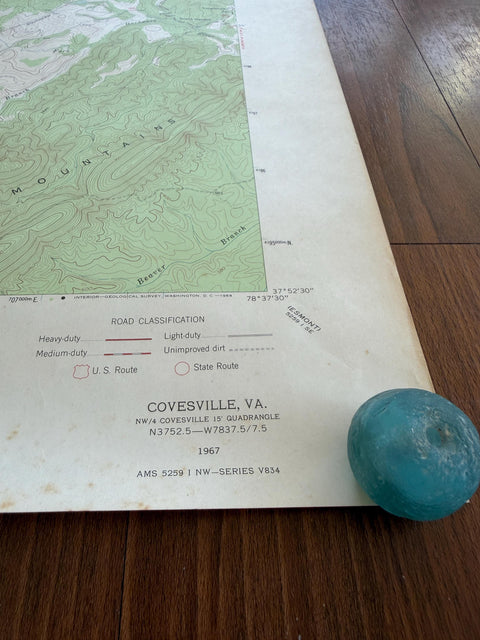Vintage Covesville Virginia Topographic Map 1967 | USGS Quadrangle
