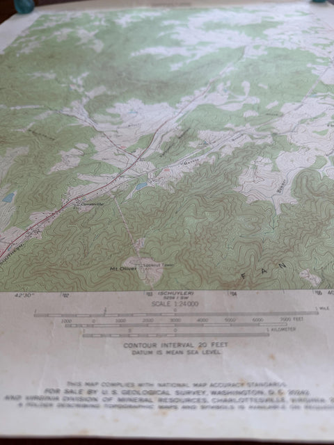 Vintage Covesville Virginia Topographic Map 1967 | USGS Quadrangle