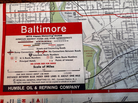 Vintage Road Map Lot – Ohio, Baltimore, DC, Pittsburgh, Idaho, Wyoming