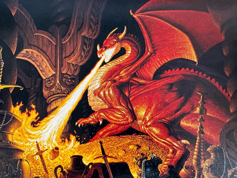 Smaug Fantasy Art Print by Hildebrandt | 1977 Calendar Page