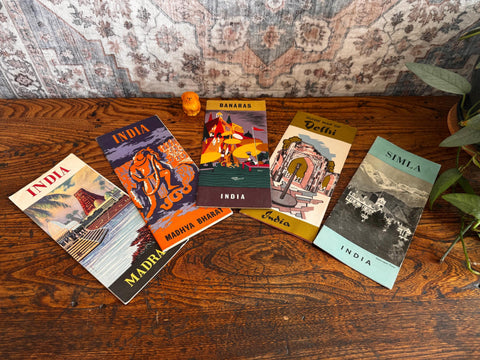 Lot of 5 Vintage Indian Travel Brochures and Maps