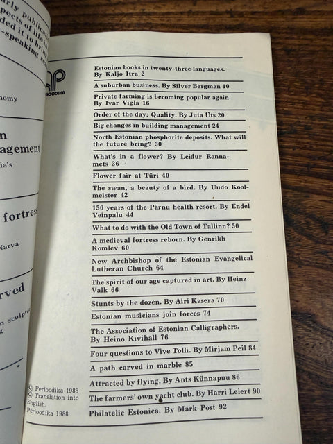 Estonian Panorama | 1988 Paperback