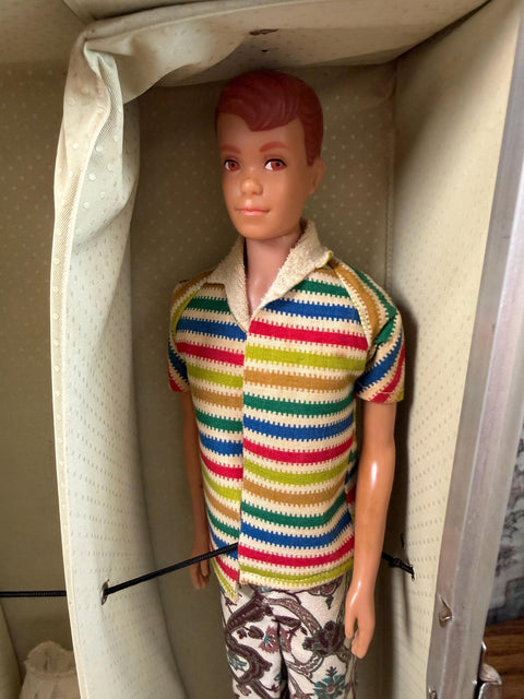 1960s Mattel Barbie and Allan Doll Pair with Case