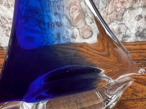 Hand Blown Glass Sailboat in Murano Style