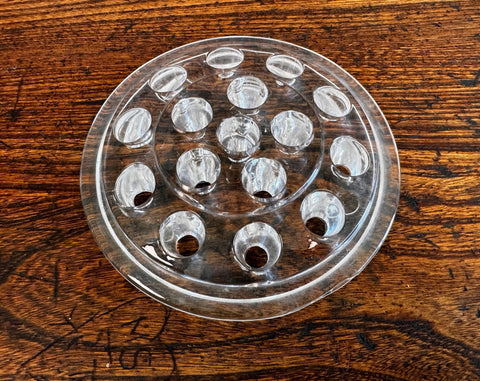 Clear Glass Vintage Flower Frog 5.25 Inch