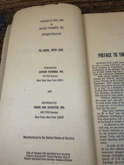 South America on 5 Dollars a Day by Arnold & Harriet Greenberg | 1968 Paperback Travel Guide