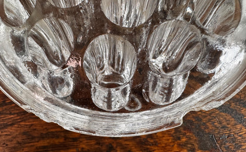 Vintage Clear Glass Flower Frog - Made in England