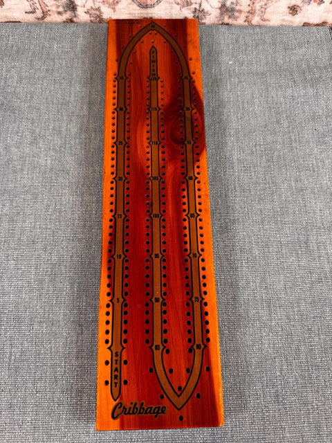 Vintage Wooden Cribbage Board with Mt. Evans, Colorado Marking