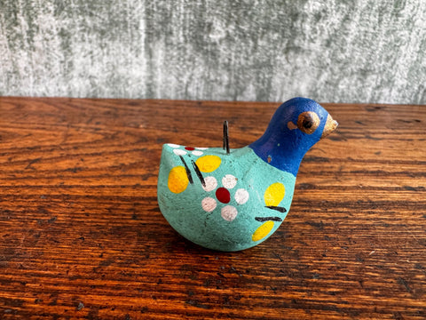 Lot of 4 Hand Painted Mexican Clay Bird and Animal Figurines