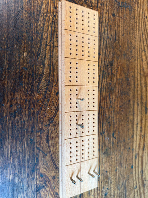 Milton Bradley Vintage Wooden Cribbage Board with Original Box