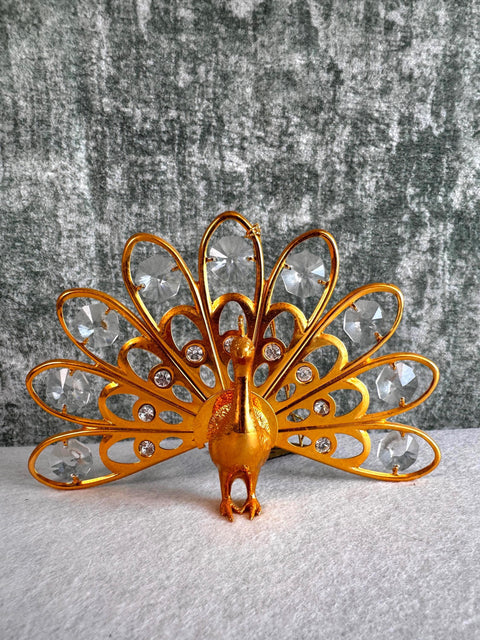 Crystal Creations Austrian Crystal 24K Gold Plated Peacock Figurine by KG & C, Inc.
