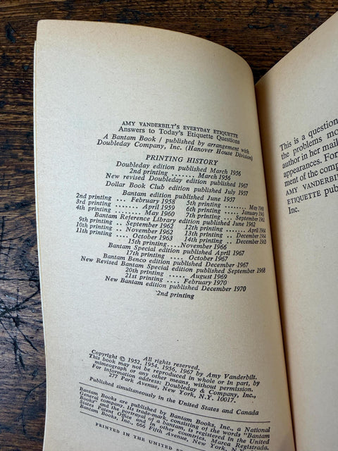 Amy Vanderbilt’s Everyday Etiquette by Amy Vanderbilt | 1970 Paperback, Drawings by Andy Warhol