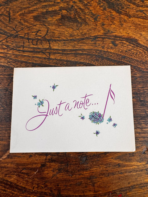 Lot of 3 Gibson Letter-Ettes Greeting Cards with Floral and Musical Note Design