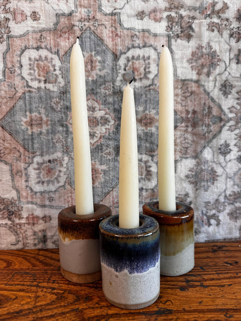 Set of 3 Mid-Century Modern Ceramic Candle Holders