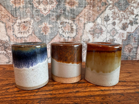 Set of 3 Mid-Century Modern Ceramic Candle Holders