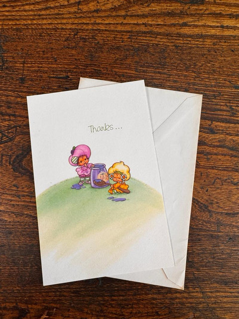 1984 Baby Strawberry Shortcake Thank You Card by American Greetings