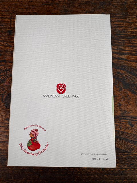 1984 Baby Strawberry Shortcake Thank You Card by American Greetings