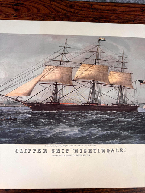 Clipper Ship 'Nightingale' Lithograph by Charles Parsons for Currier & Ives