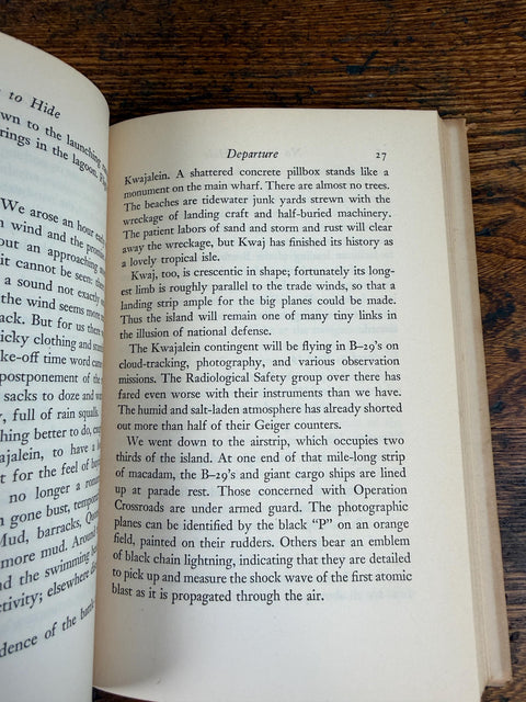 No Place to Hide by David Bradley | 1948 Hardback