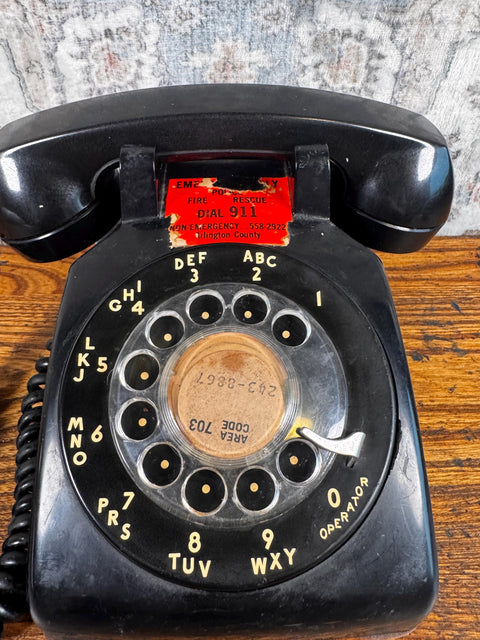 Black Bell System Rotary Dial Telephone