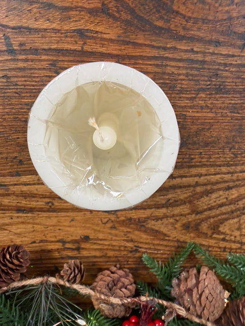 Warm Glow Bayberry Scented Candle with Holiday Toy Sleigh Design