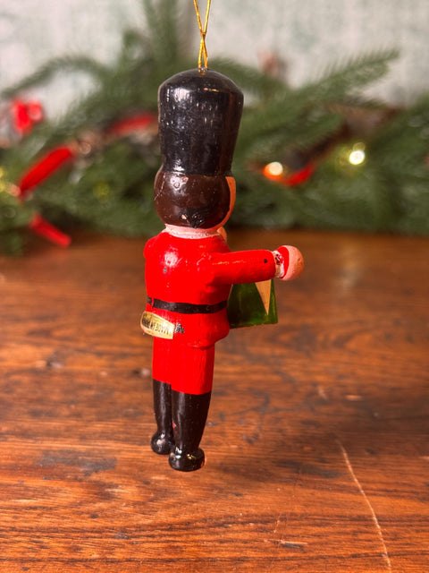 Wooden Toy Soldier Christmas Ornament with Drum
