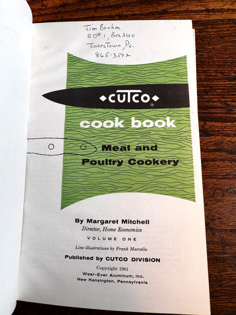 Cutco Cookbook by Margaret Motchell | 1961 Hardback