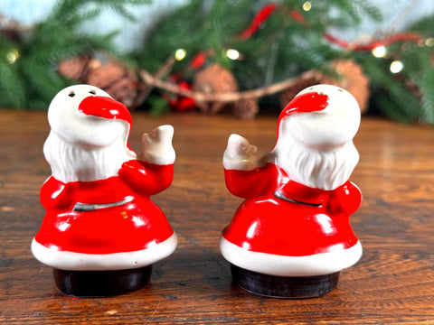 Vintage Ceramic Santa Claus Salt and Pepper Shakers from Japan