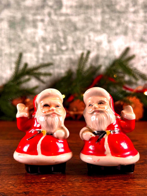 Vintage Ceramic Santa Claus Salt and Pepper Shakers from Japan