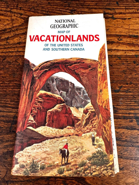 National Geographic Map of Vacationlands of the United States and Southern Canada | 1966 Folded Map
