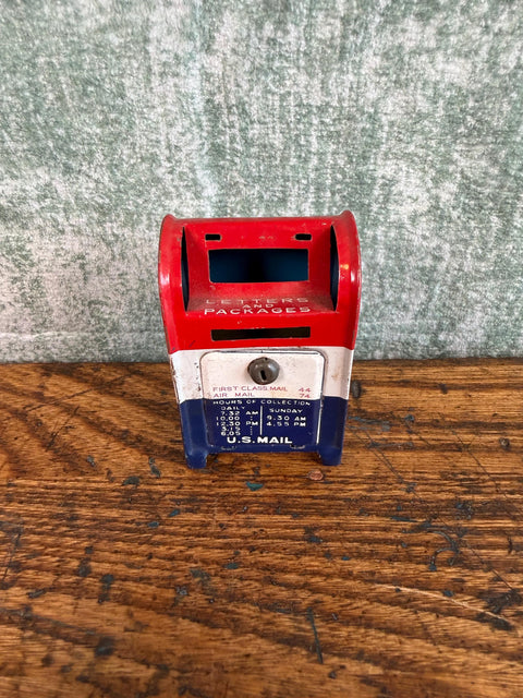 Miniature U.S. Mailbox Tin Bank Made in Japan
