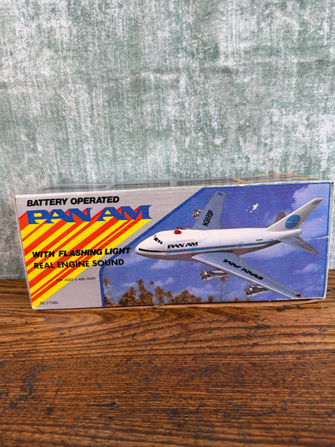 Battery Operated Pan Am Airplane Toy with Flashing Light and Real Engine Sound