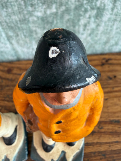 Pair of Fisherman Cast Iron Bookends with Vintage Patina