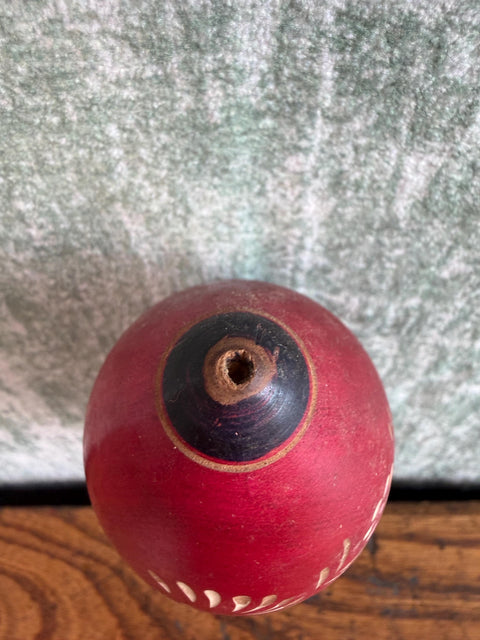 Hand Painted Wooden Maraca Rattle with Floral Design