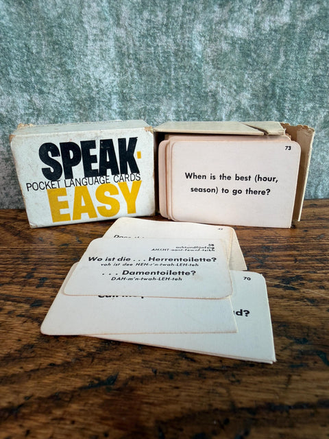 Speak Easy Pocket Language Cards - Vintage Travel Language Learning Set
