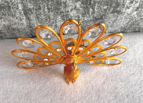 Crystal Creations Austrian Crystal 24K Gold Plated Peacock Figurine by KG & C, Inc.