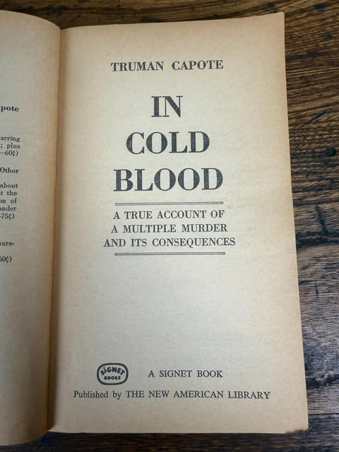 In Cold Blood by Truman Capote | 1965 Paperback Novel