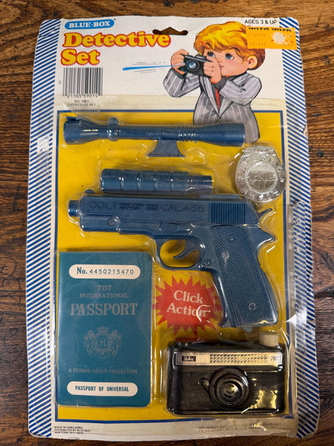 Blue-Box Detective Playset with Toy Gun, Camera, Passport & Badge