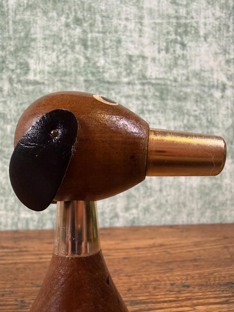 Vintage Walnut Dog Stacking Salt & Pepper Shakers
