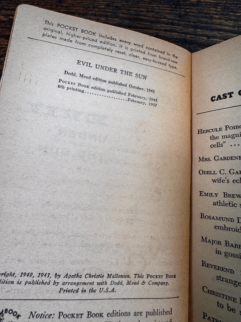Lot of 4 Agatha Christie Books | 1957 Pocket Books Paperback Mysteries