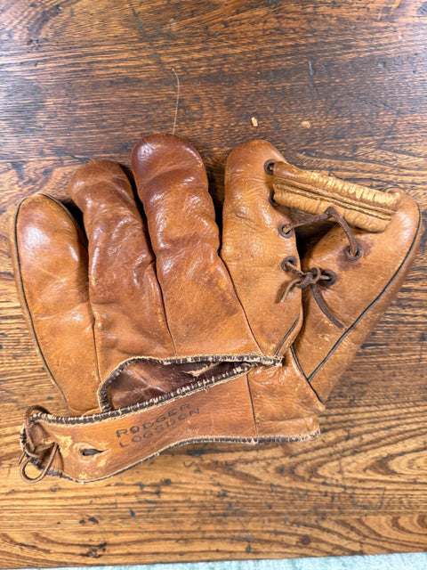 Vintage Vince DiMaggio Baseball Glove | Leather Split Finger Mitt 1940s