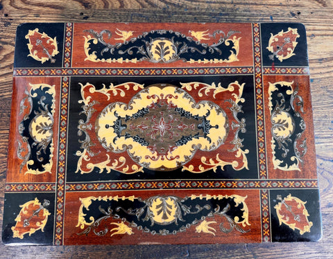Vintage Italian Inlaid Music Box Table – Marquetry Side Table – Isola di Capri