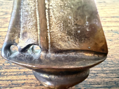 Small Metal Sailboat Figurine with Vintage Charm