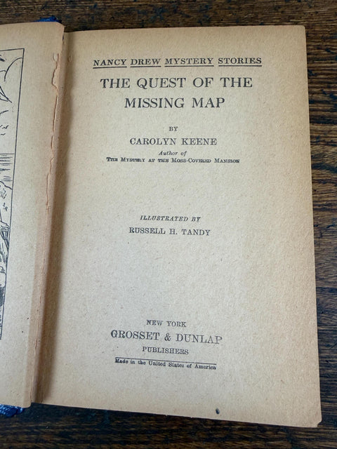 The Quest of the Missing Map by Carolyn Keene | 1942 Hardback