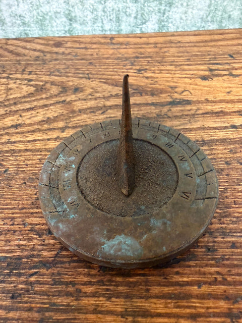 Small Metal Sundial with Roman Numerals