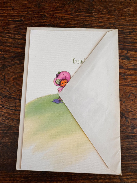 1984 Baby Strawberry Shortcake Thank You Card by American Greetings